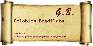 Golobics Bogárka névjegykártya